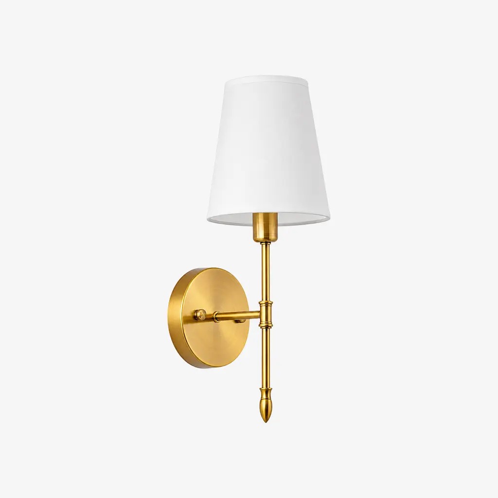 One-head Style A wall light with fabric shade
