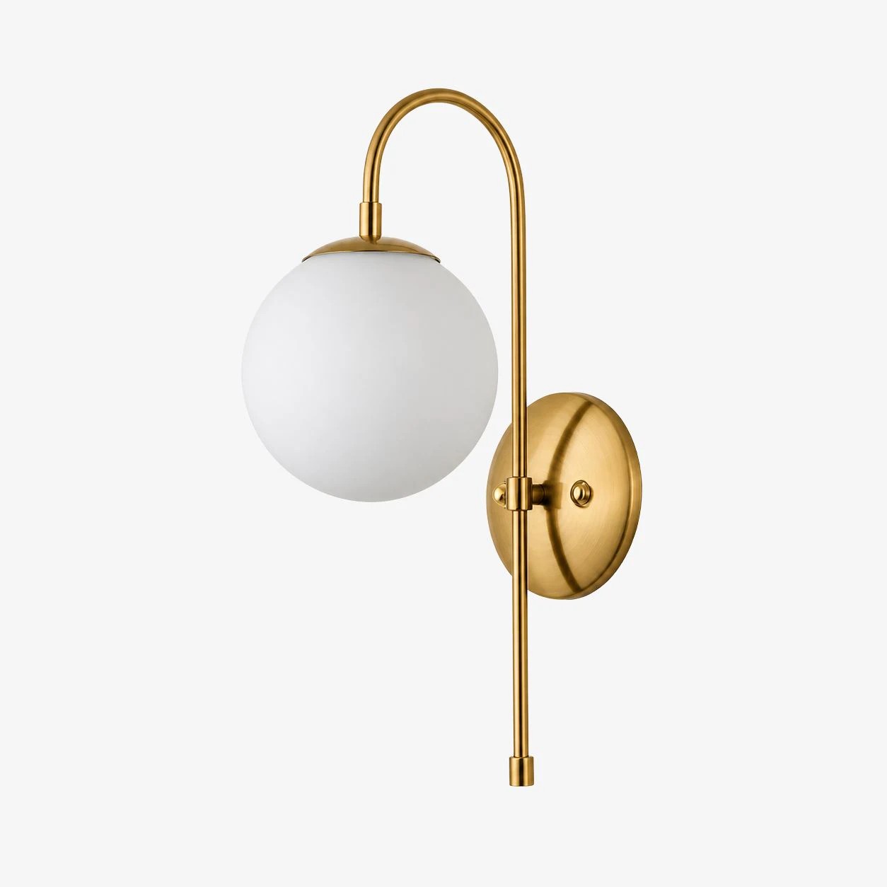 Melkglazen wandlamp in goud, stijl B