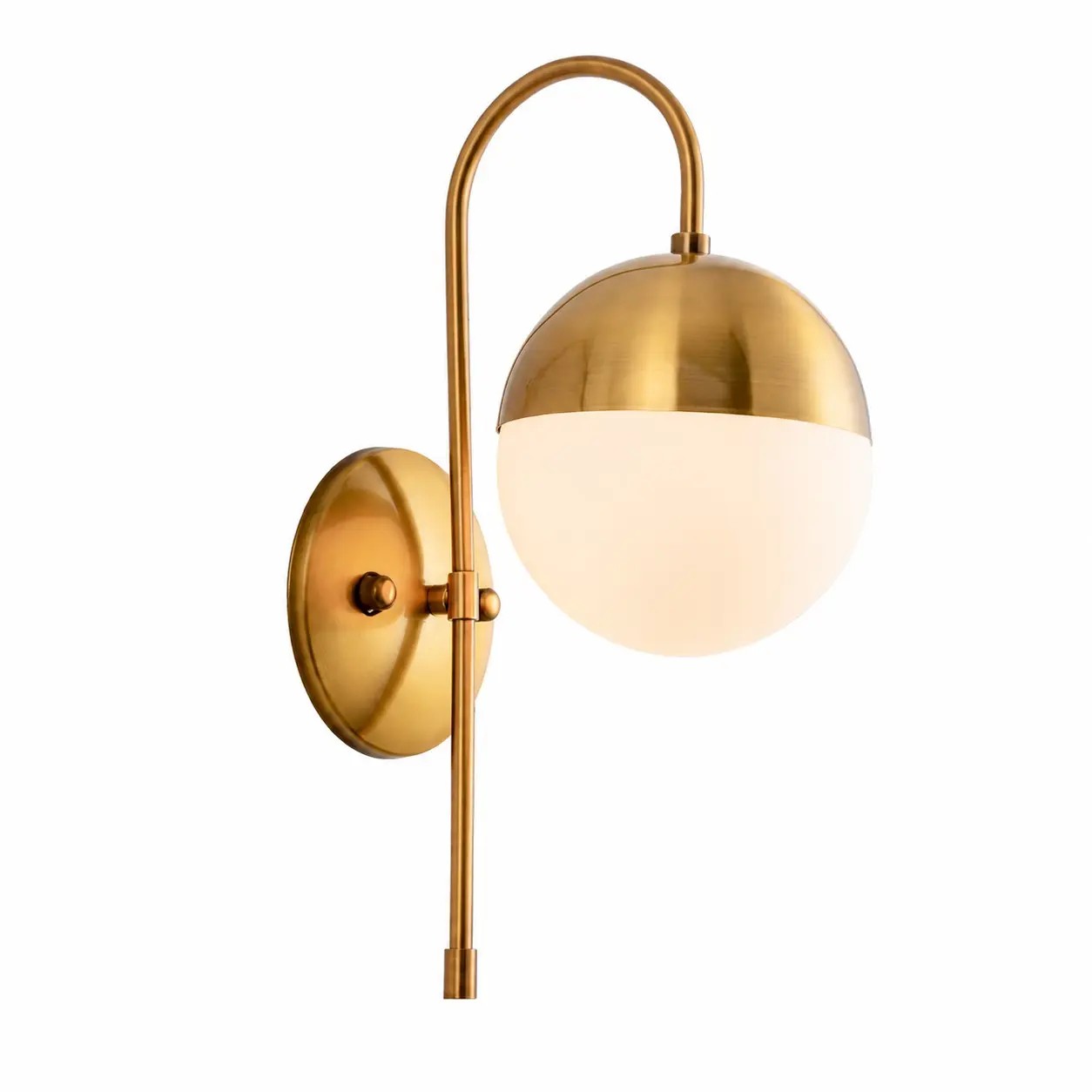 Lámpara de pared moderna de cristal opalino dorado
