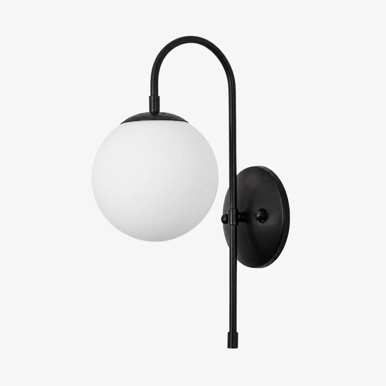 Melkglazen wandlamp in zwart, stijl A