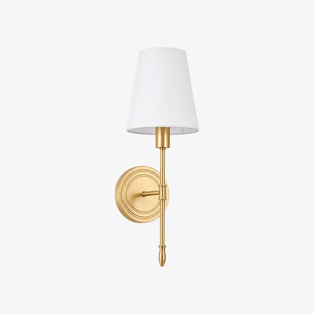 One-head Style B wall light with fabric shade