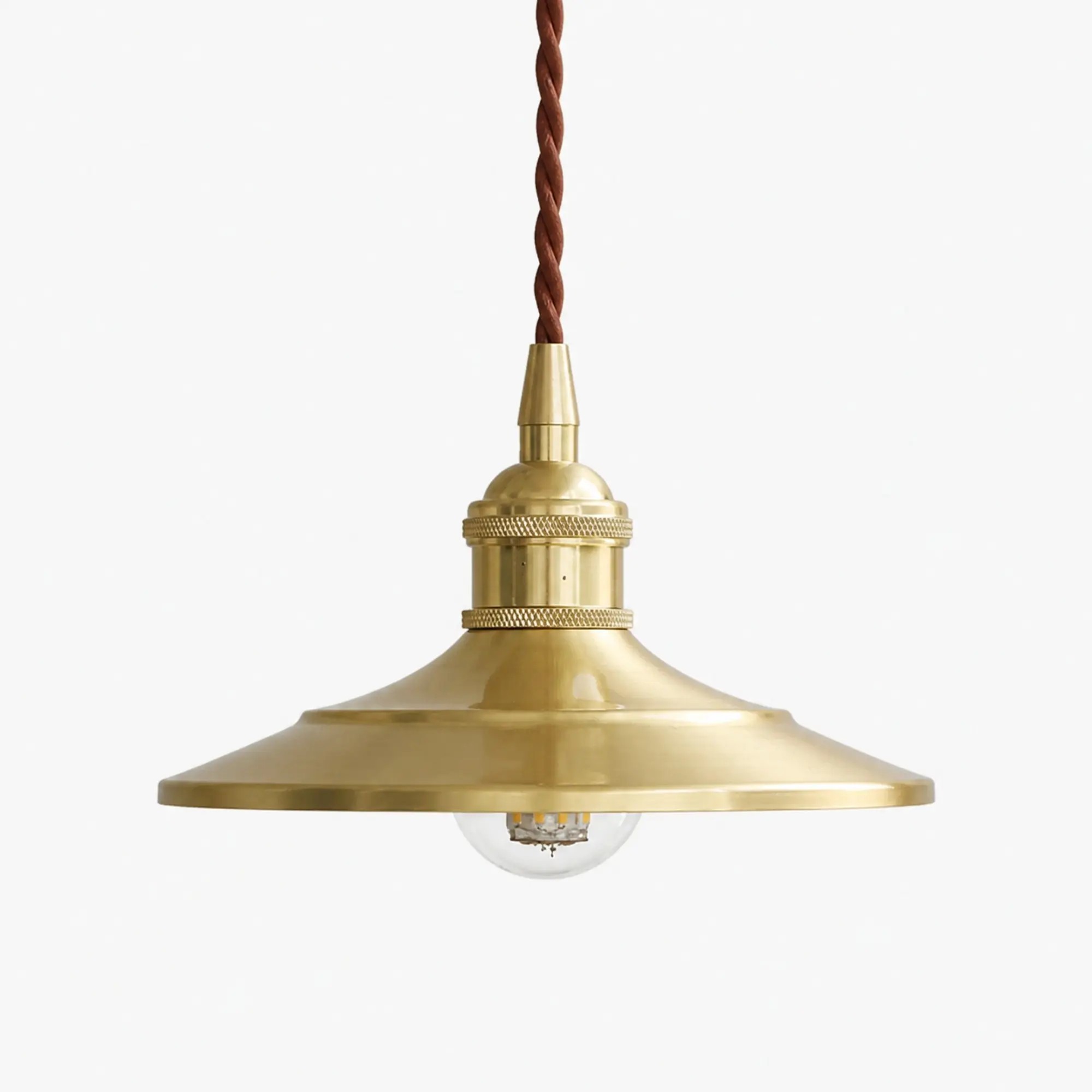 Vintage polished brass pendant light