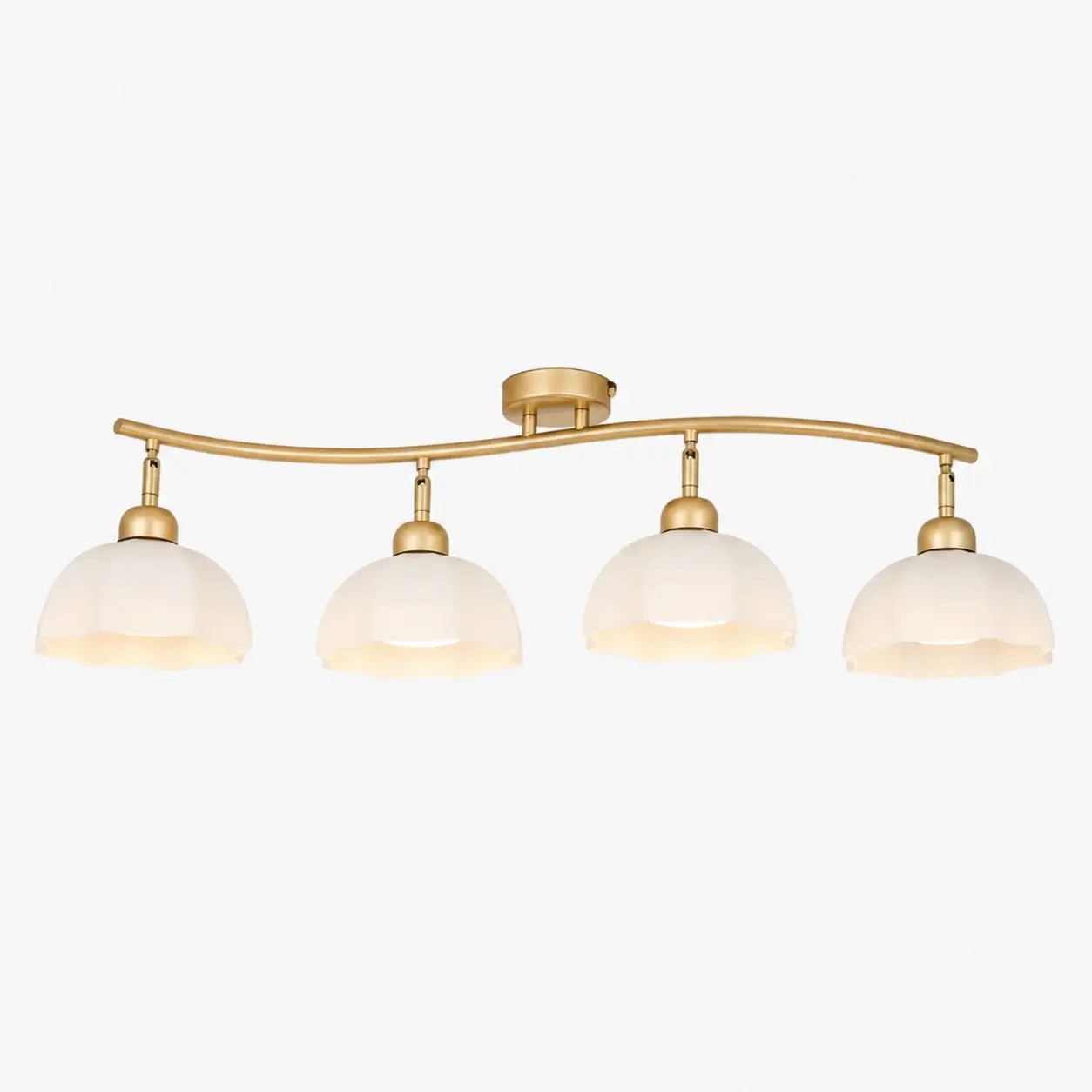 Lámpara de techo lineal dorada de 4 luces