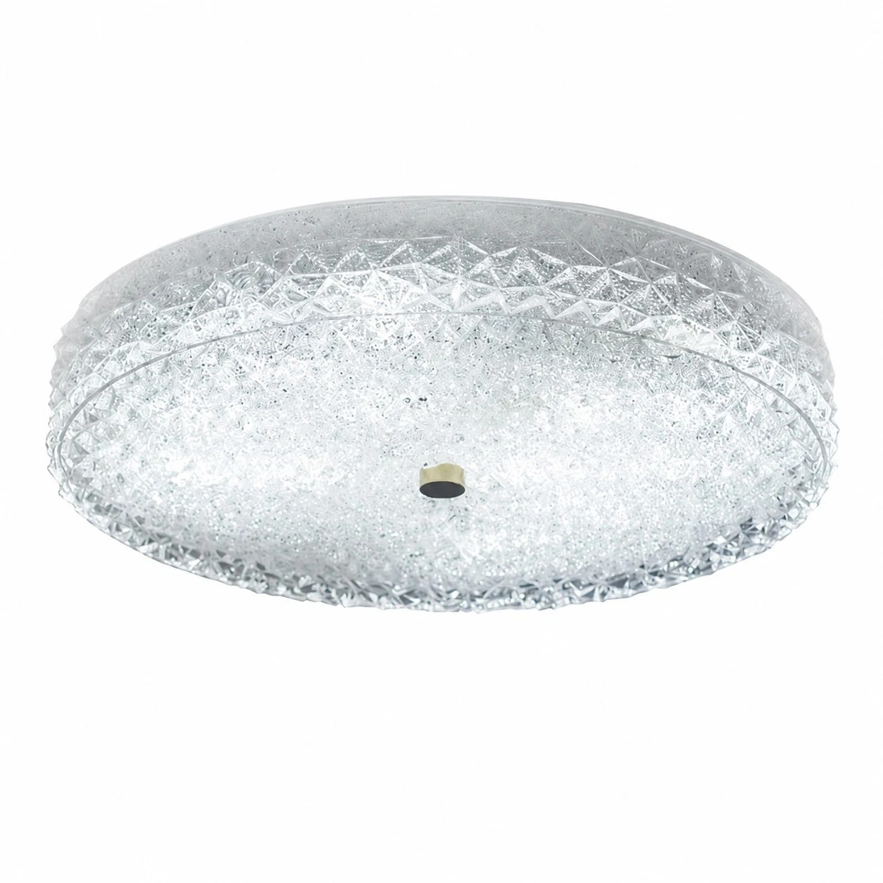Moderne plafondlamp met geslepen glas en vlakke montage