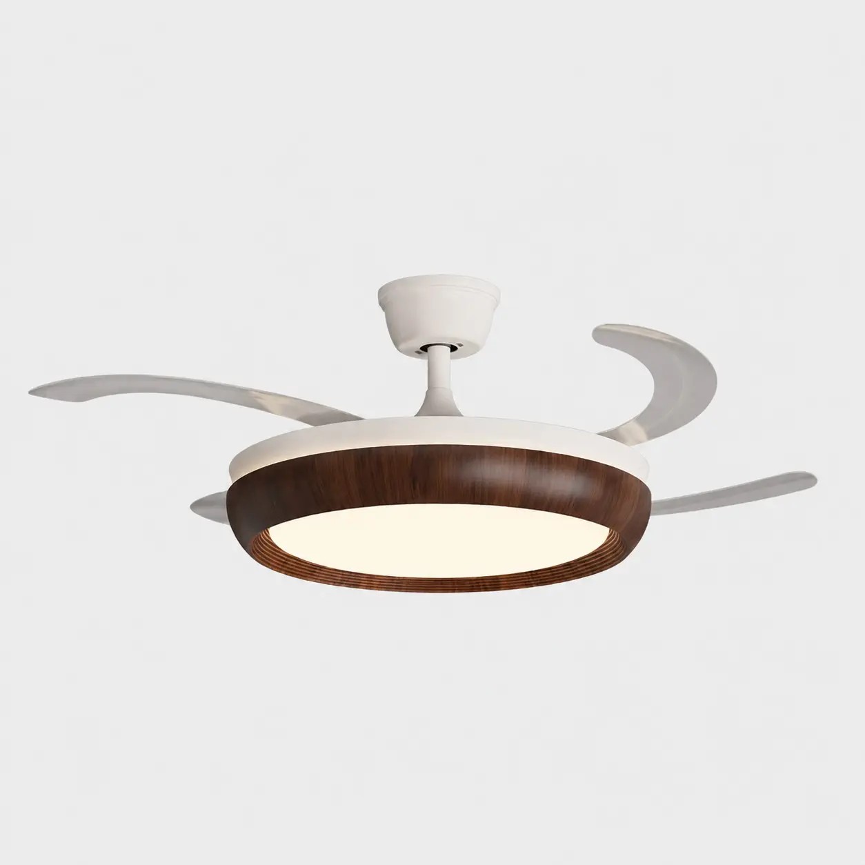 Stijl A plafondventilator met lamp in walnootkleur