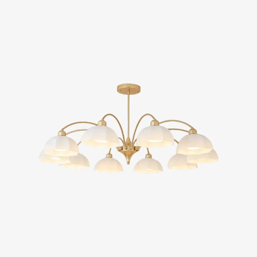 Gouden kroonluchter met 10 lampen