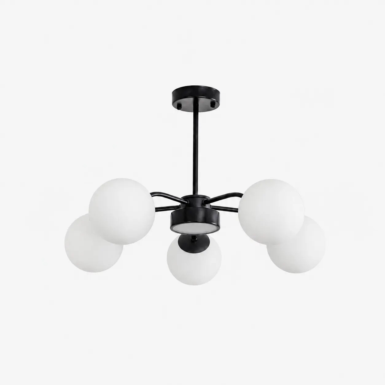 5 zwarte lampen