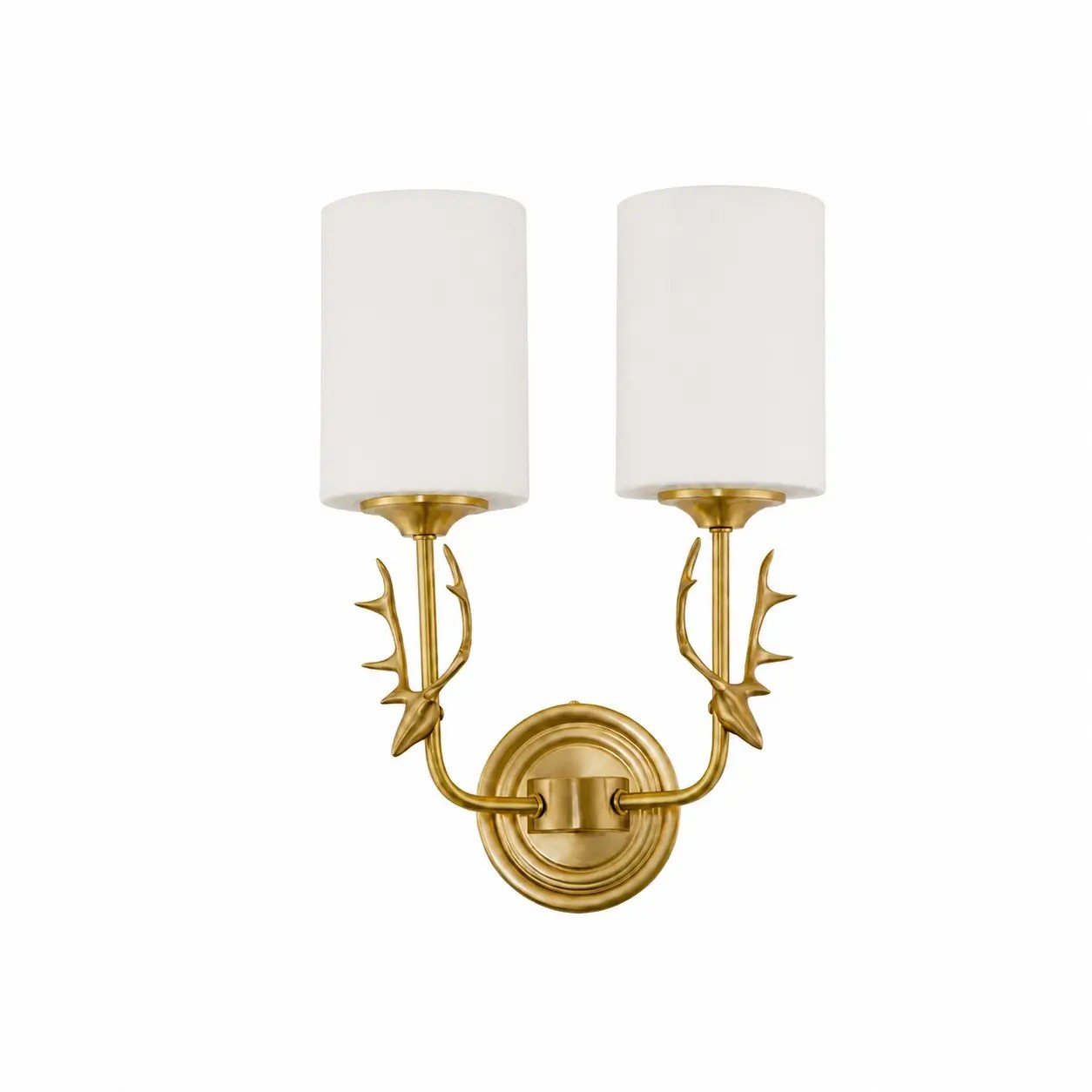 Style A two-head antler wall sconce