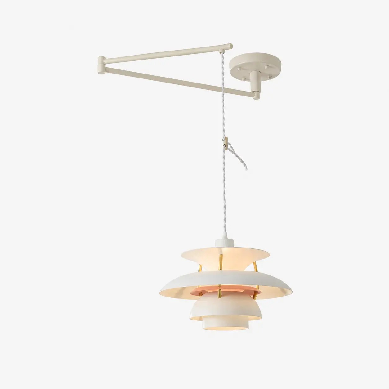 Witte gelaagde hanger in drie maten