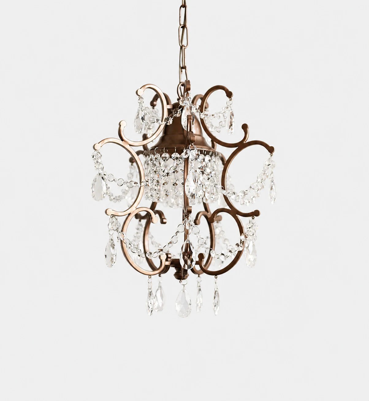 Suspension lumineuse en cristal clair
