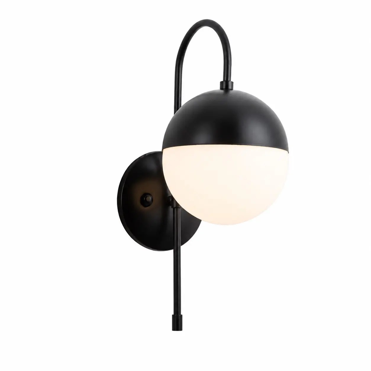 Lámpara de pared moderna de cristal opalino negro