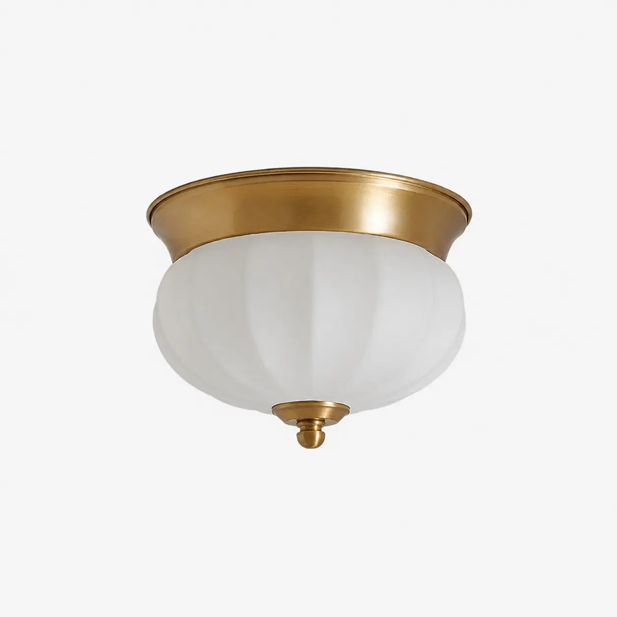 Brass and opal glass integrated LED ceiling light