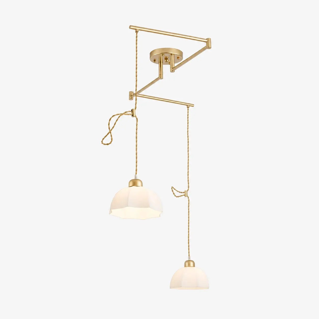 Gouden stijl B hanglamp met twee lampen
