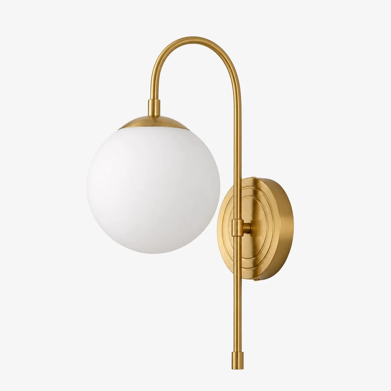 Melkglazen wandlamp in goud, stijl A