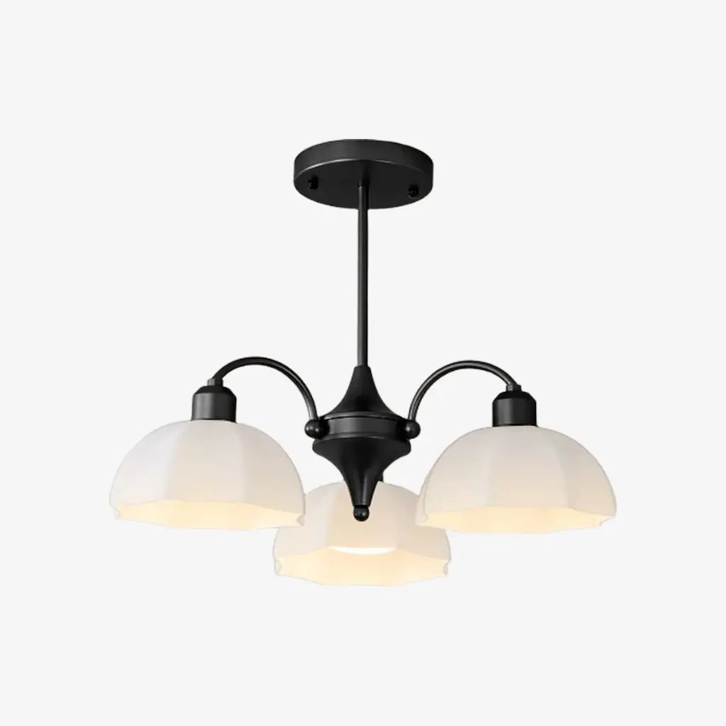 Zwarte kroonluchter met 3 lampen
